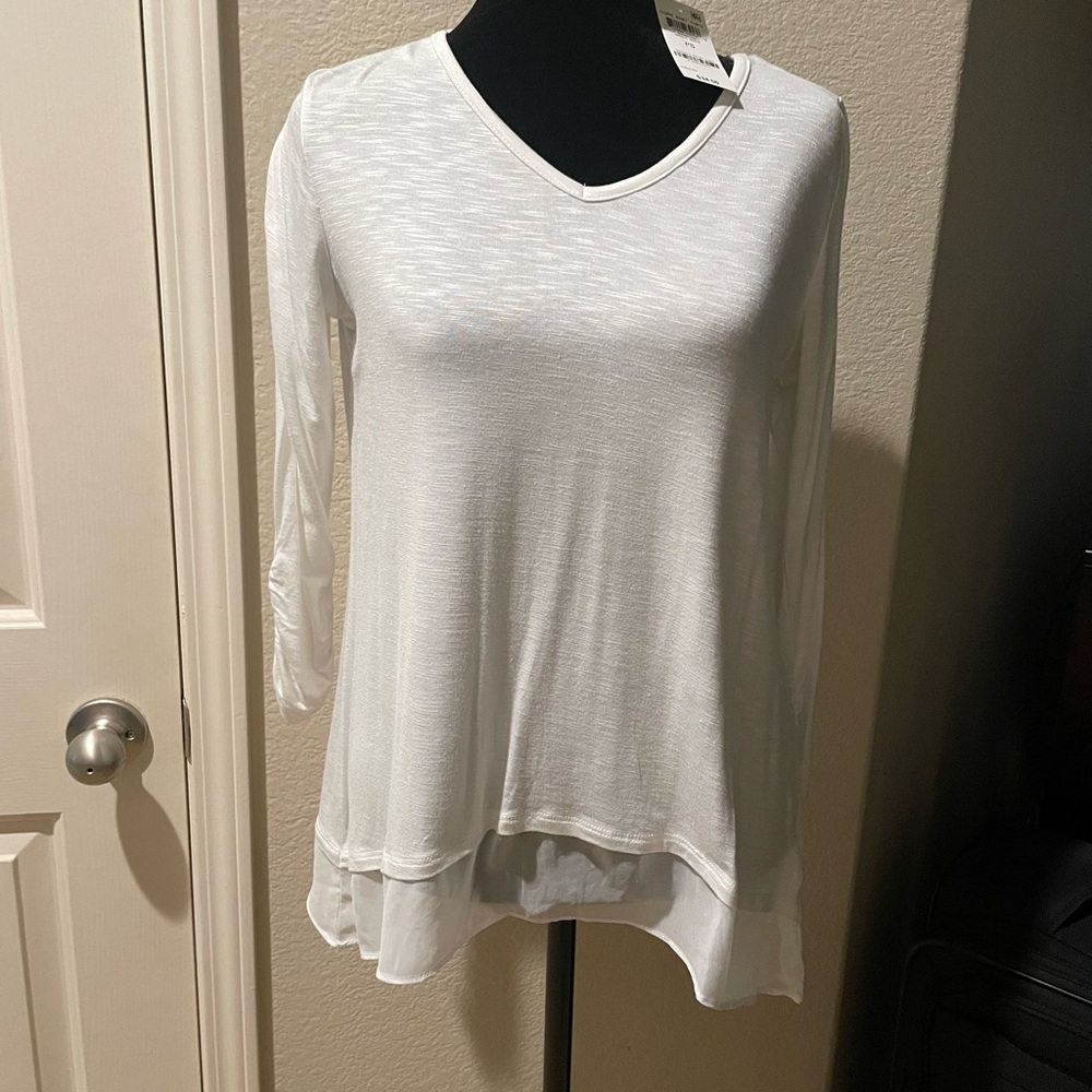 Style & Co. Asymmetrical Long Sleeve Blouse